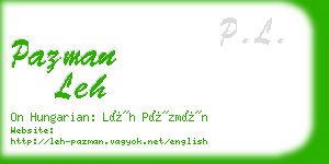 pazman leh business card